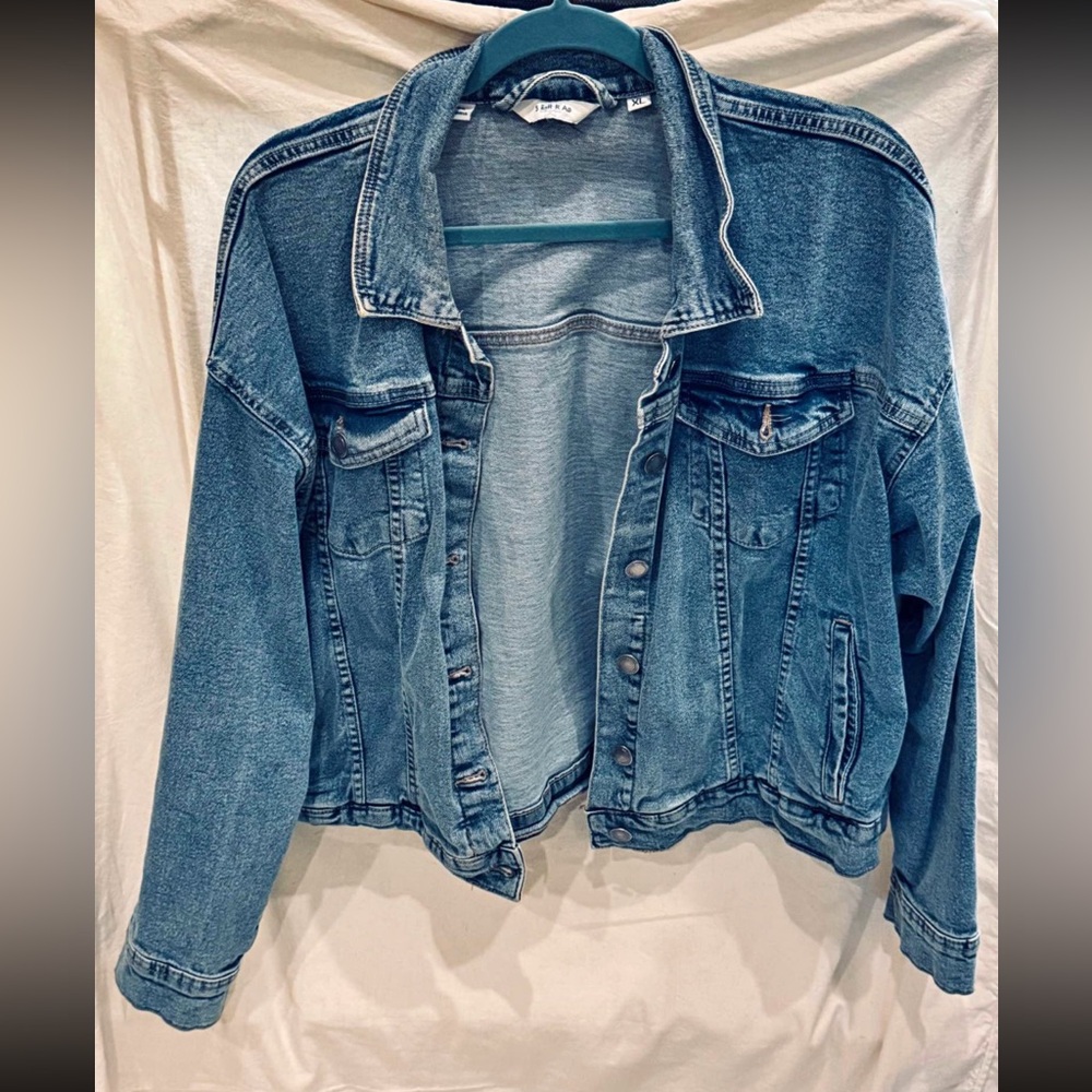 Ladies Denim Jacket - Light Blue, XL